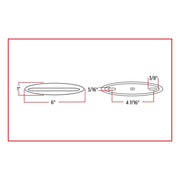 Trux Accessories 6" Slim Marker Dual Flatline Red/White LED (9 Diodes)