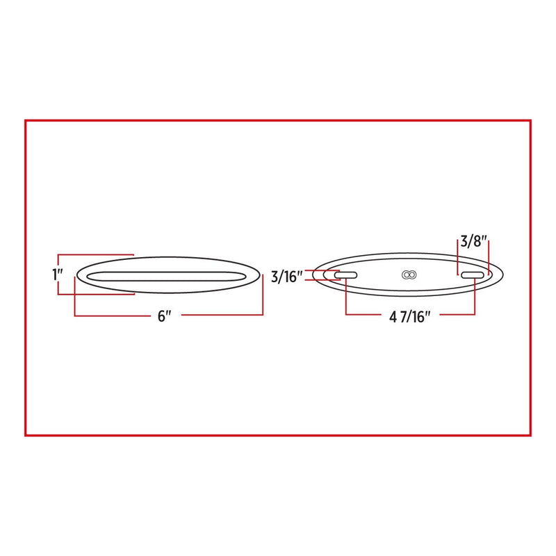 Trux Accessories 6" Slim Marker Dual Flatline Red/White LED (9 Diodes)