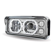 Trux Accessories Rectangular Halo LED Projector Headlight Assembly - Chrome (Driver Side)