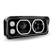 Trux Accessories Rectangular Halo LED Projector Headlight Assembly - Black (Passenger Side)