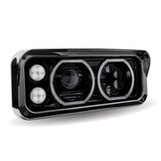 Trux Accessories Rectangular Halo LED Projector Headlight Assembly - Black (Passenger Side)