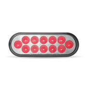 Trux Accessories Oval Dual Red/White Stop, Turn & Tail LED with Amber Strobe (12 Diodes)