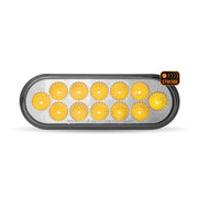Trux Accessories Oval Dual Red/White Stop, Turn & Tail LED with Amber Strobe (12 Diodes)
