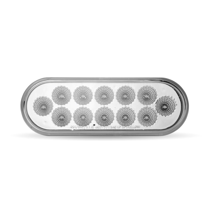 Trux Accessories Oval Dual Red/White Stop, Turn & Tail LED with Amber Strobe (12 Diodes)
