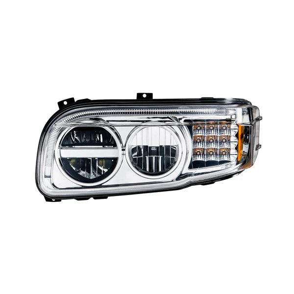 United Pacific Blackout LED Headlight With LED Turn Signal & LED Position Light Bar For 2008+ PB 388/389 -Driver