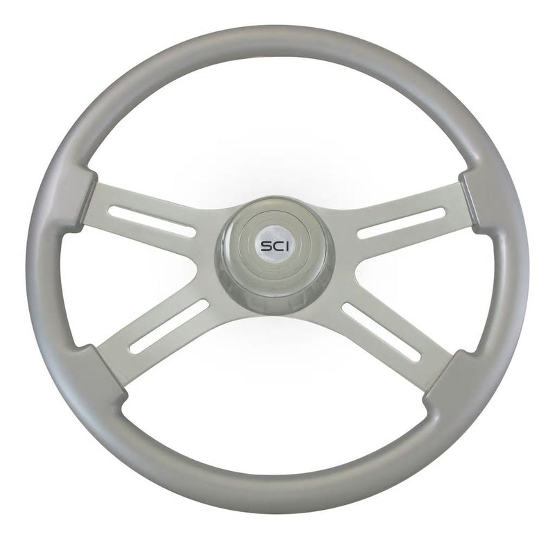 Steering Creations Silver Painted 18" 4 Spoke Steering Wheel