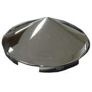 Trux Accessories Chrome Metal Pointed Front Hubcap with 5 Notches
