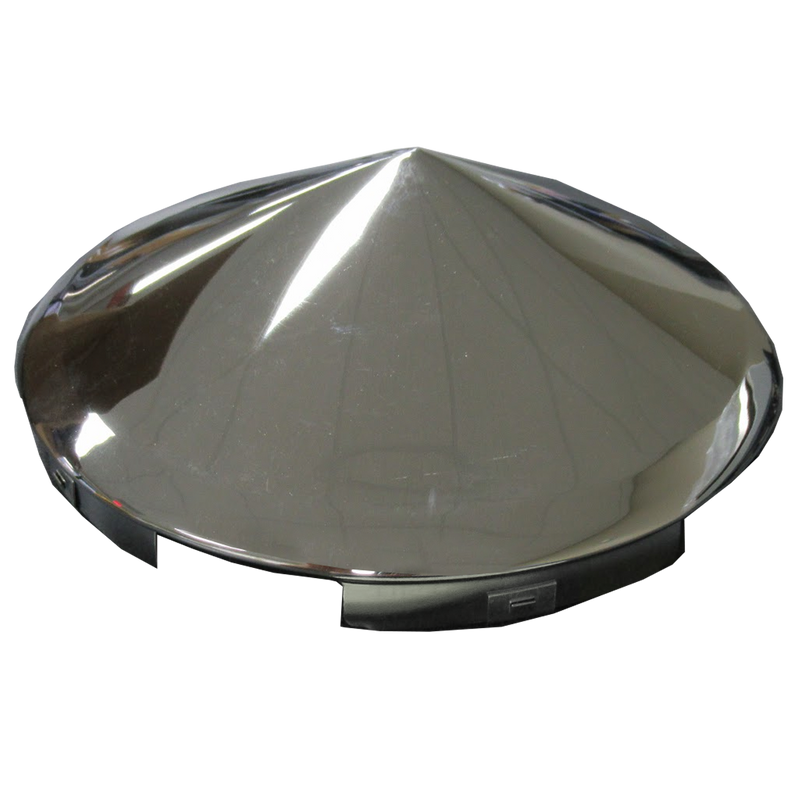 Trux Accessories Chrome Metal Pointed Front Hubcap with 5 Notches