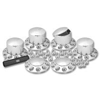 Trux Accessories TRUX Complete Chrome ABS Plastic Axle & Nut Cover Kit - THUB-C1