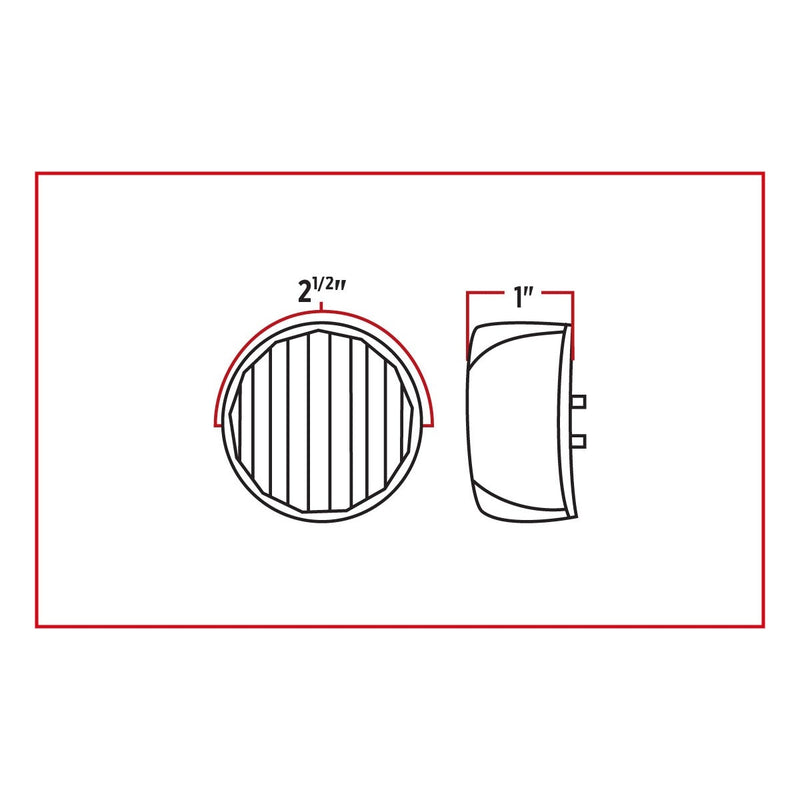 Trux Accessories LED Clear/Red Marker Light 2 1/2in