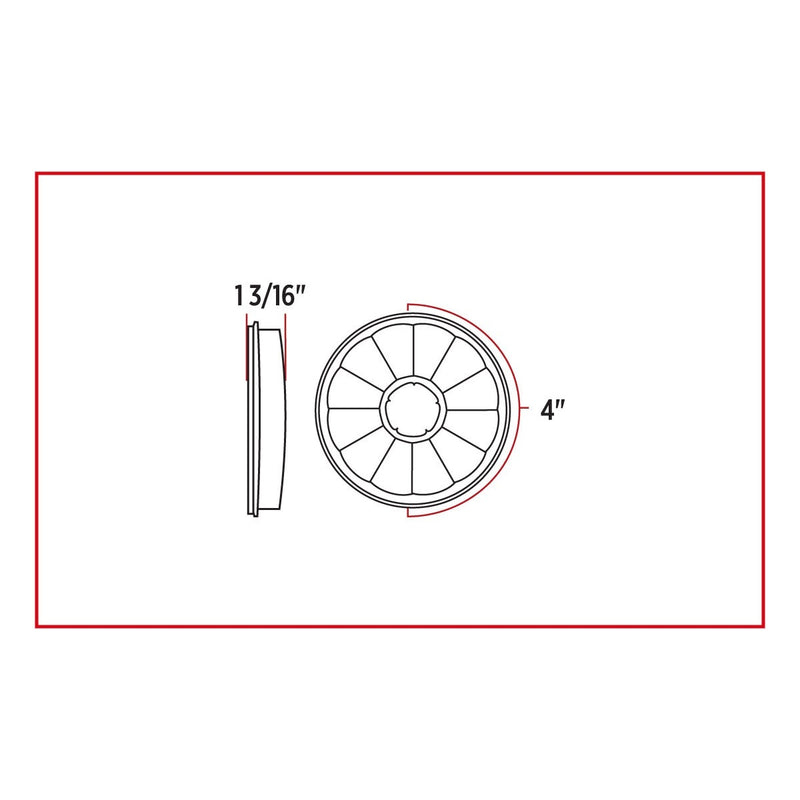 Trux Accessories 4" Clear Red Stop, Turn & Tail Super Diode LED Light