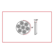 Trux Accessories 4" Economy Red Stop, Turn & Tail LED (8 Diodes)