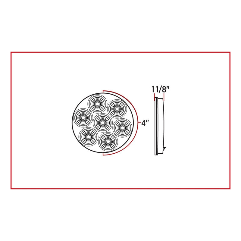 Trux Accessories 4" Economy Red Stop, Turn & Tail LED (8 Diodes)