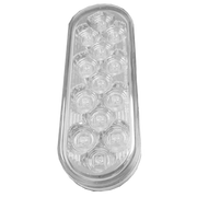 Trux Accessories TRUX Oval Mirror Clear Red Stop, Turn & Tail LED (13 Diodes) - TLED-OBMCR