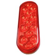 Trux Accessories TRUX Oval Mirror Red Stop, Turn & Tail LED (13 Diodes) - TLED-OBMR