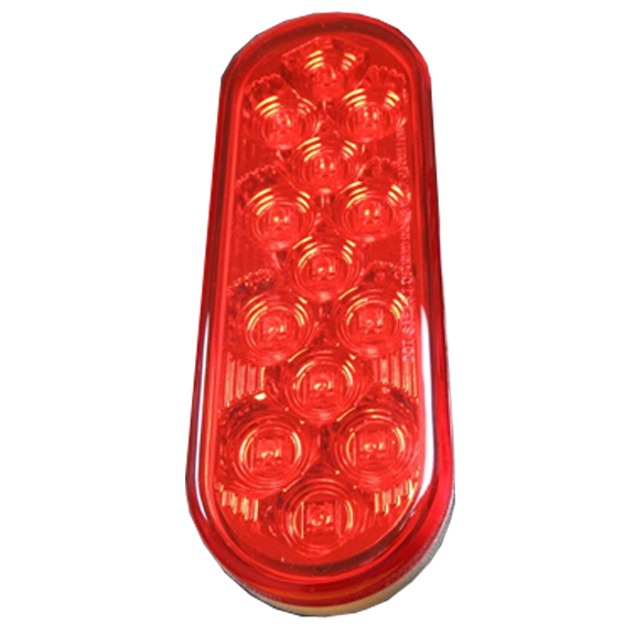 Trux Accessories TRUX Oval Mirror Red Stop, Turn & Tail LED (13 Diodes) - TLED-OBMR