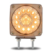 Trux Accessories Clear Amber / Clear Red Turn Signal & Marker Double Face LED Fender Light - Driver Side - Double Post