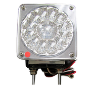 Trux Accessories Clear Amber / Clear Red Turn Signal & Marker Double Face LED Fender Light - Driver Side - Double Post
