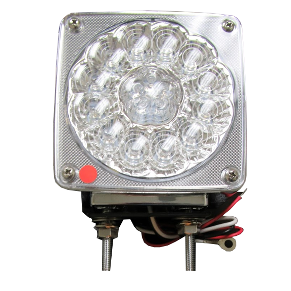Trux Accessories Clear Amber / Clear Red Turn Signal & Marker Double Face LED Fender Light - Driver Side - Double Post