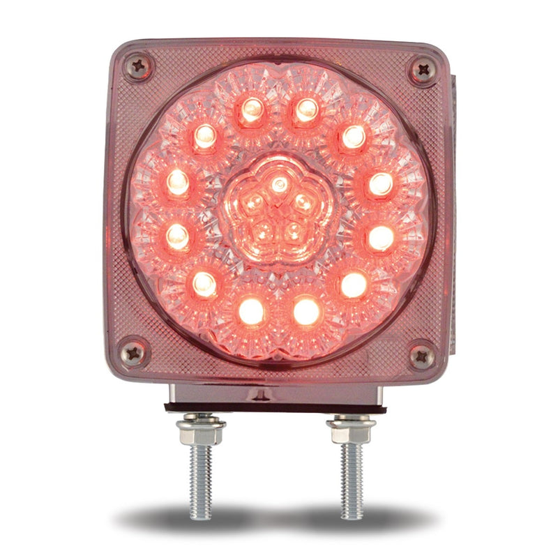 Trux Accessories Clear Amber / Clear Red Turn Signal & Marker Double Face LED Fender Light - Passenger Side - Double Post