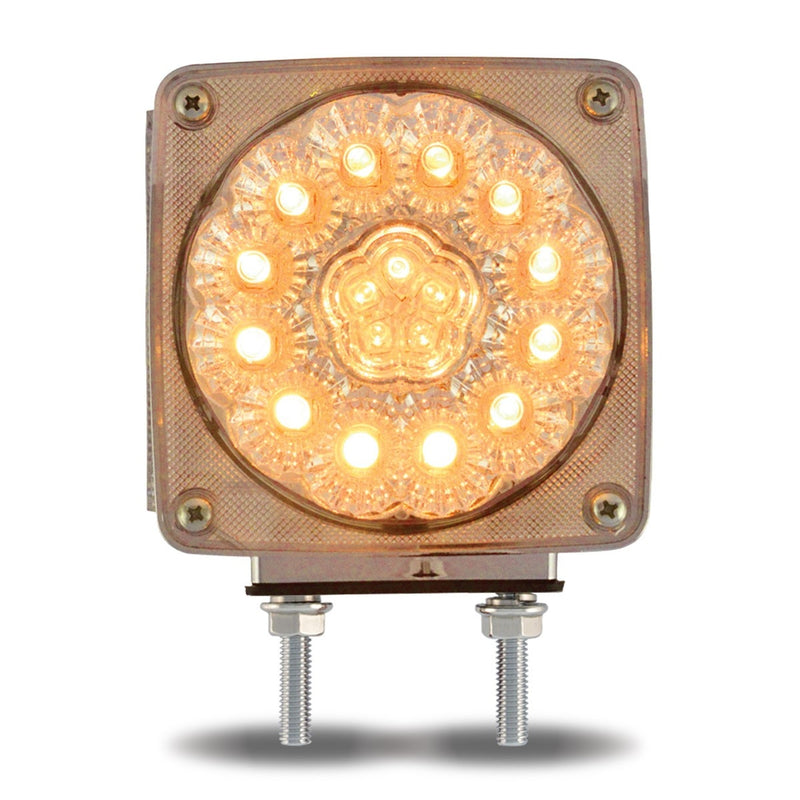 Trux Accessories Clear Amber / Clear Red Turn Signal & Marker Double Face LED Fender Light - Passenger Side - Double Post