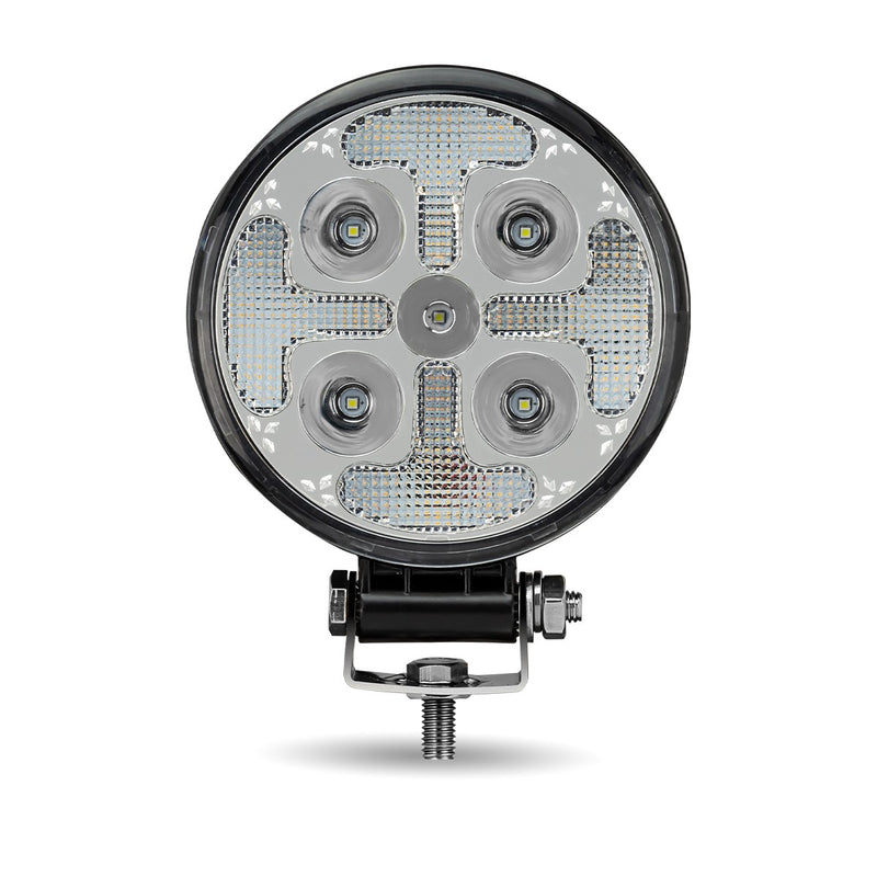 Trux Accessories Round High Powered Combo LED Worklight with Amber Strobe