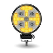 Trux Accessories Round High Powered Combo LED Worklight with Amber Strobe