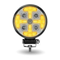 Trux Accessories Round High Powered Combo LED Worklight with Amber Strobe