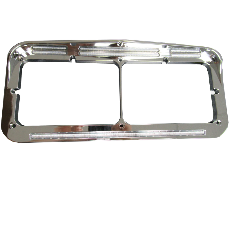 Trux Accessories TRUX Universal Rectangular Flatline Headlight Bezel - Clear Amber - TU-1029