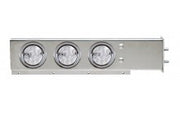 Trux Accessories Mud Flap Hanger with Flat Top & 6 x 4" Clear LEDs - 2 1/2" Bolt Spacing - TU-9210LC