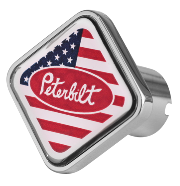 Custom Knobs Peterbilt Logo Square Knob - US Flag