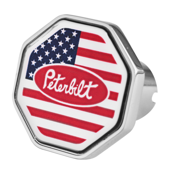 Custom Knobs Peterbilt Logo Octagon Knob - USA Flag