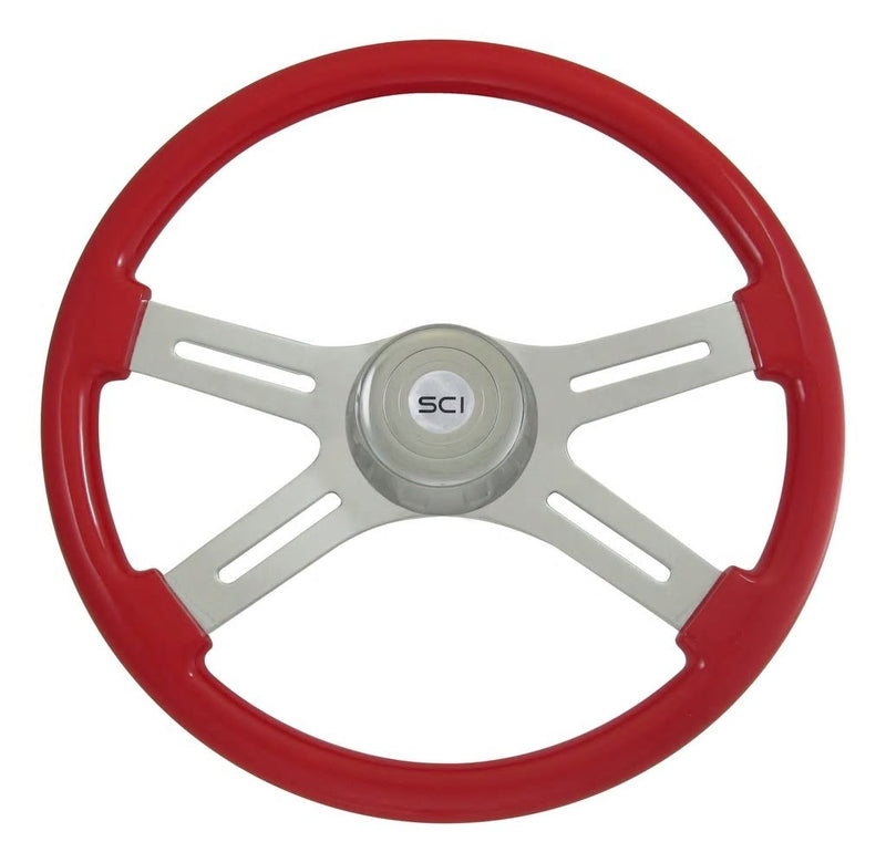 Steering Creations Viper Red Painted 18" 4 Spoke Steering Wheel