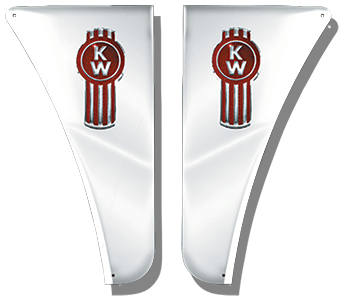 Valley Chrome Lower Hood Panels - W900 (1989+)