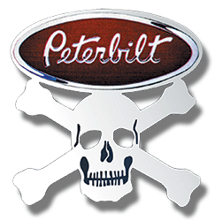 Valley Chrome Peterbilt Hood Emblem Accent - Skull and Crossbones