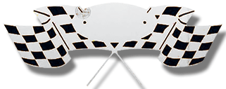 Valley Chrome Peterbilt Hood Emblem Accent - Checkered Flag