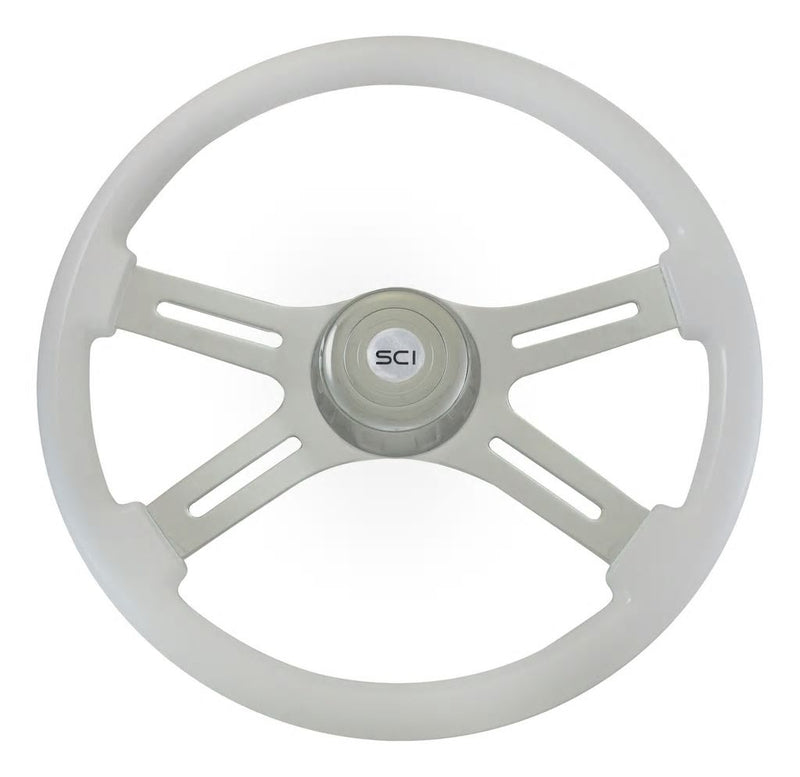 Steering Creations White Painted 18" 4 Spoke Steering Wheel